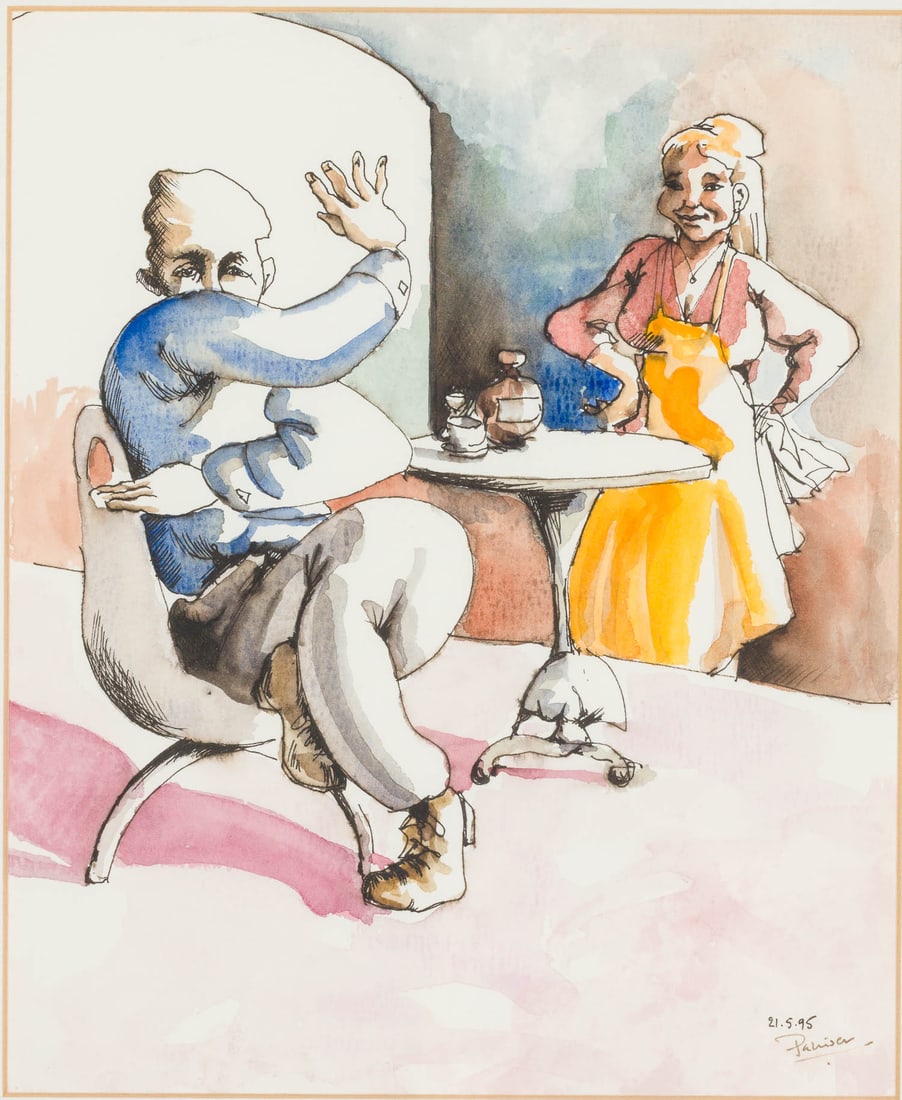 Anthony Palliser (British, b. 1949), Caf? Scene, W/C (1 of 11)