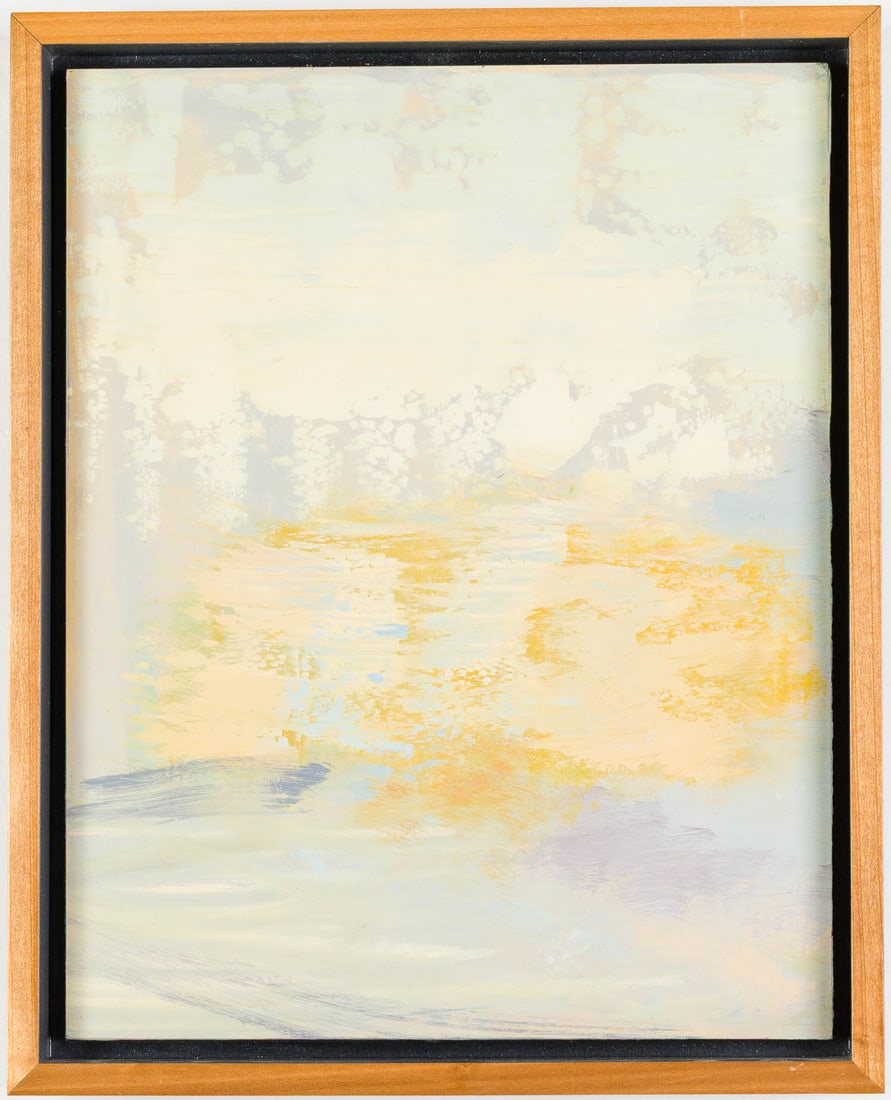 Betsy Cain (GA, 21st C), Water-Light #2, O/P, 2001: Property from the Estate of Miriam K. Center, Savannah, GA Description: Betsy Cain (GA, 21st C), Water-Light #2, Oil on Panel, 2001, signed and dated 2001 on verso, depicting an abstract scene in