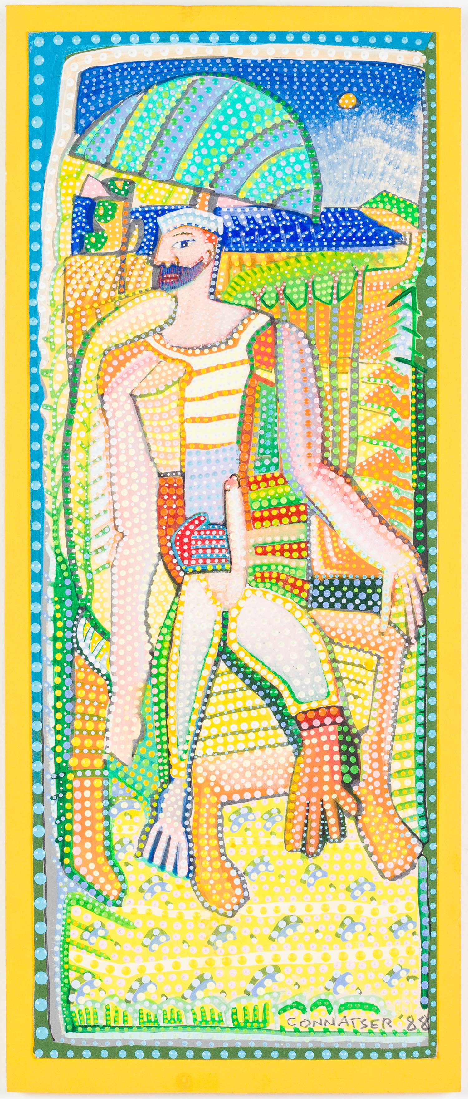 Larry Connatser (1938 - 1996), Standing Man, 1988: Property from the Estate of Miriam K. Center, Savannah, GA Description: Larry Connatser (American, 1938 - 1996), Standing Man, 1988, signed and dated '88 lower right, signed, dated June '93 and in