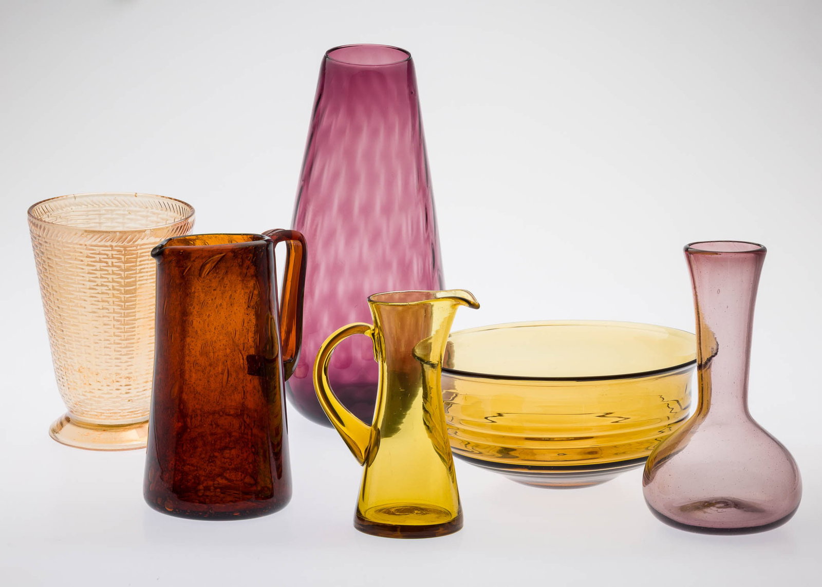 Group of Colored Glass Including Blenko, 6 pcs (1 of 14)
