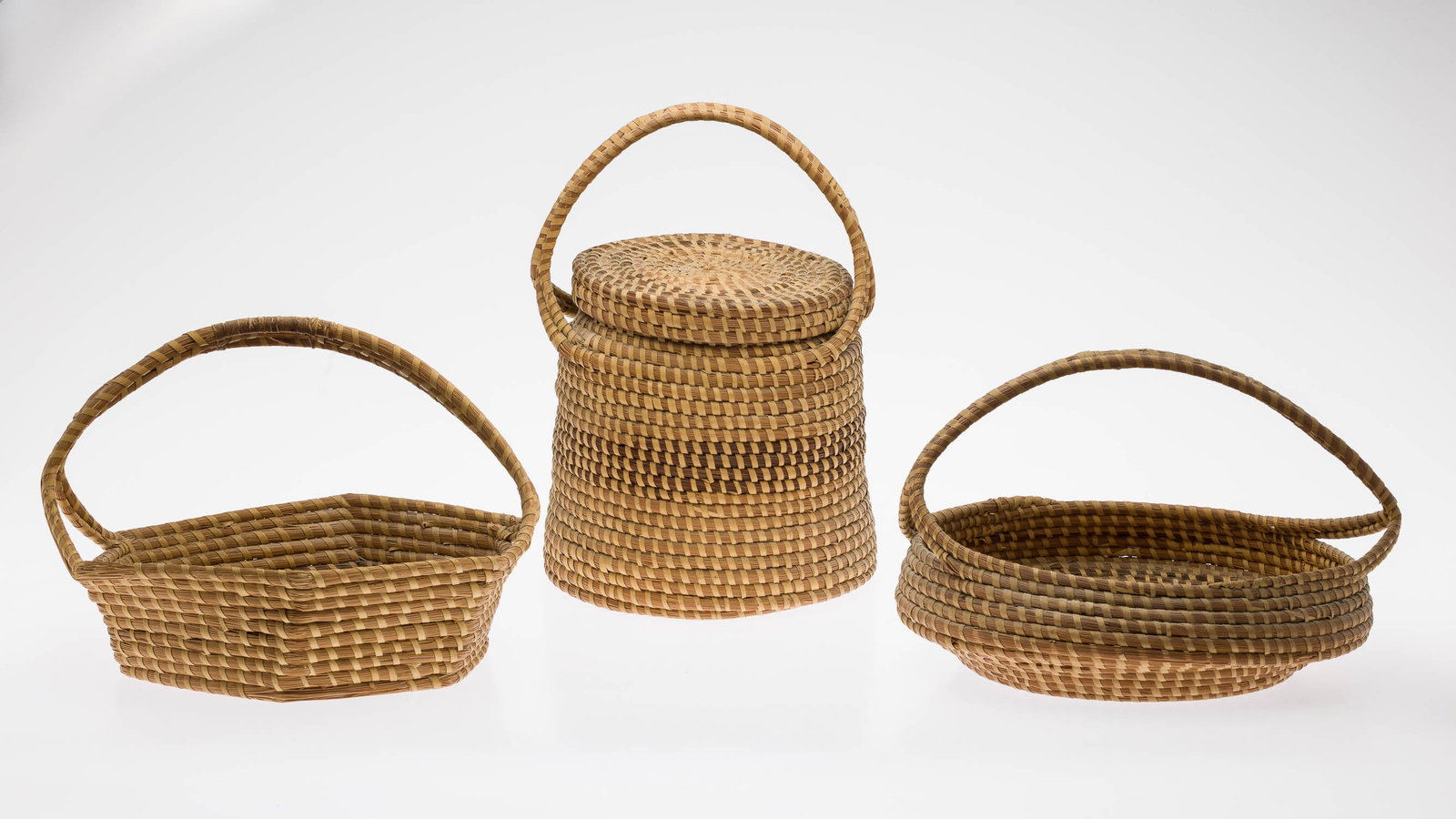 3 Sweetgrass Baskets, Pre-1950 (1 of 7)