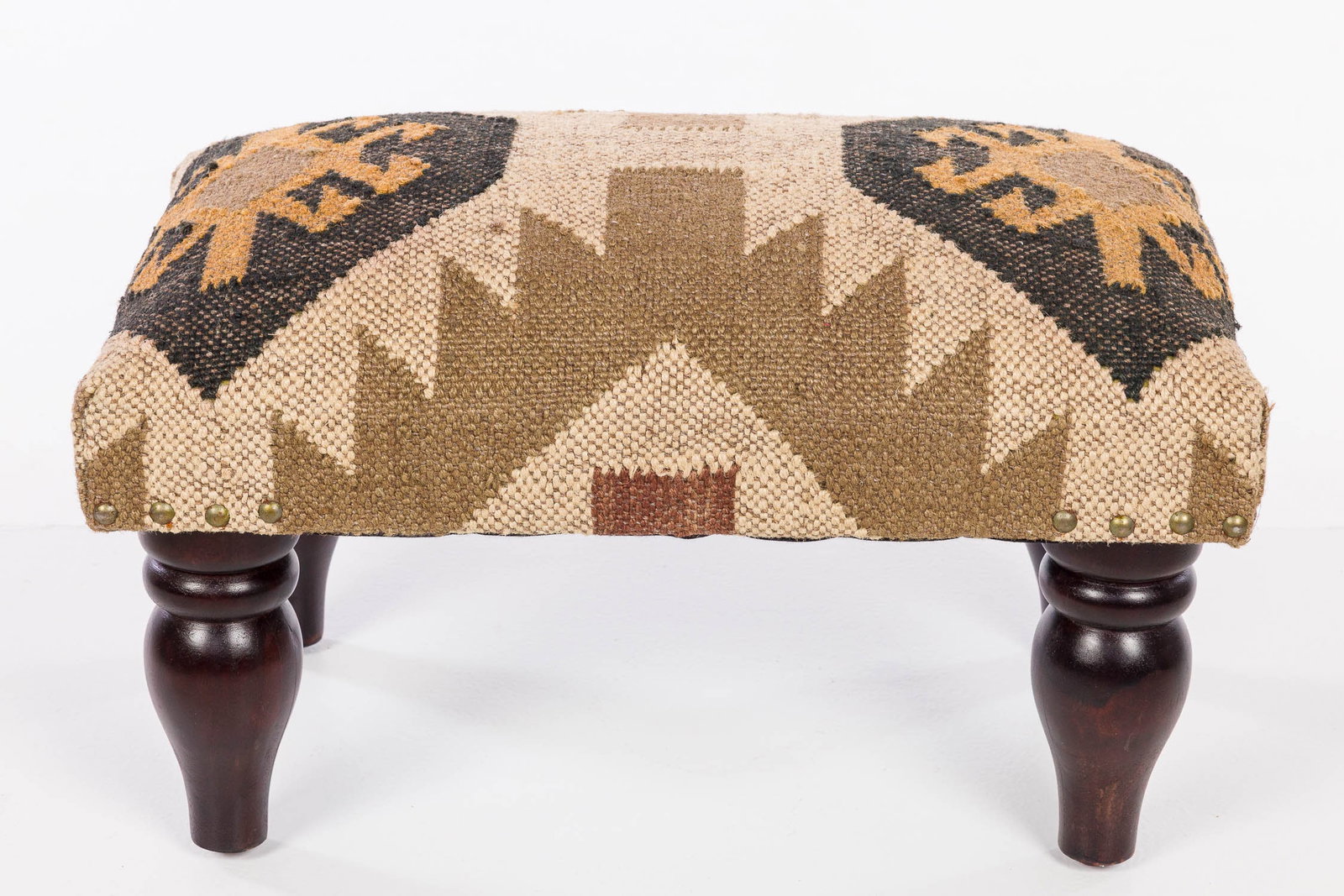 Five Kilim Pillows and a Stool - 7