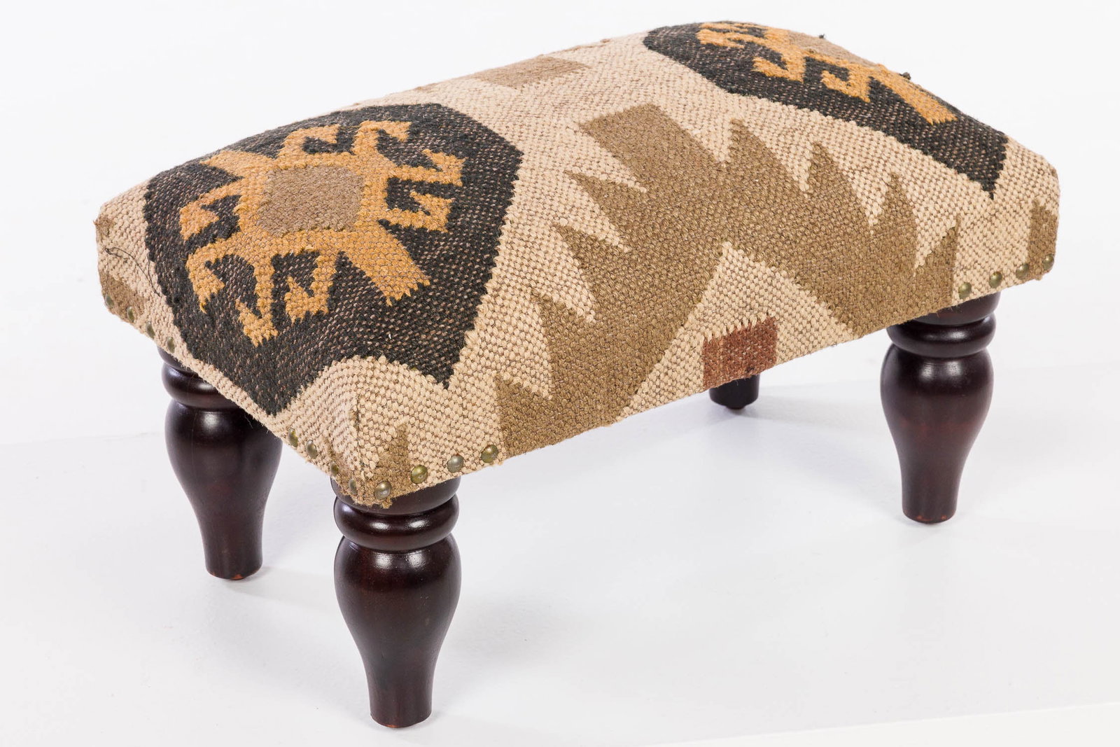 Five Kilim Pillows and a Stool - 9