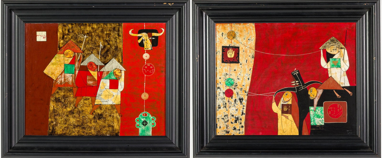 Two Vietnamese Lacquer Paintings, One Signed Minh (1 of 13)