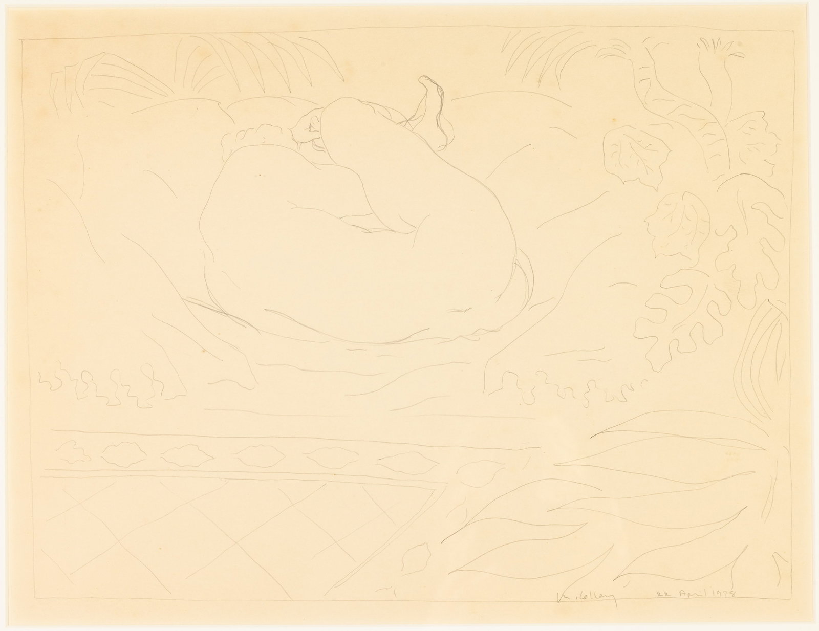 M. Kelley, Untitled, Nude Curled Up Sleeping, Pencil (1 of 10)