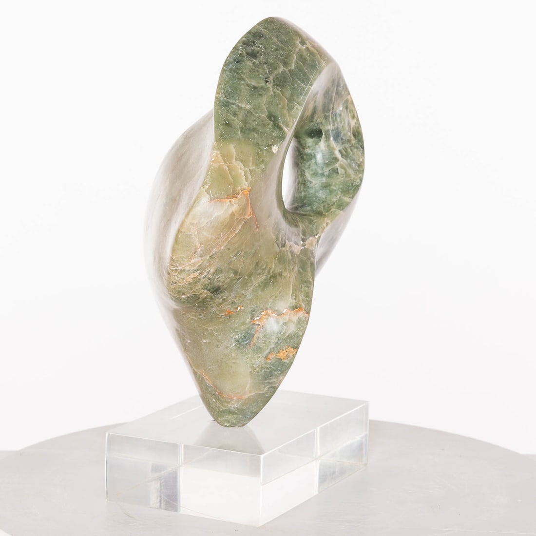 Abstract Green Stone Sculpture, Unsigned - 3