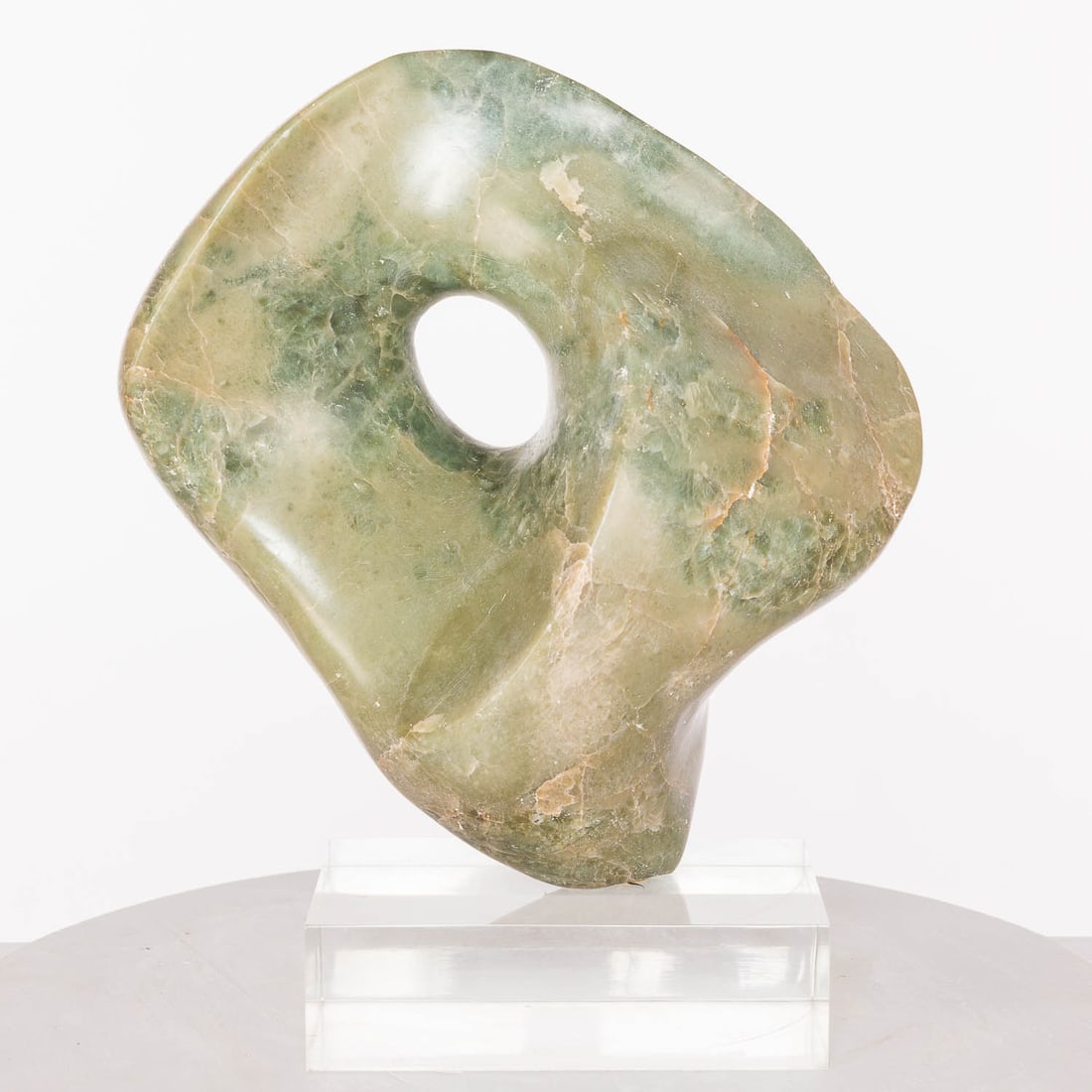 Abstract Green Stone Sculpture, Unsigned - 4