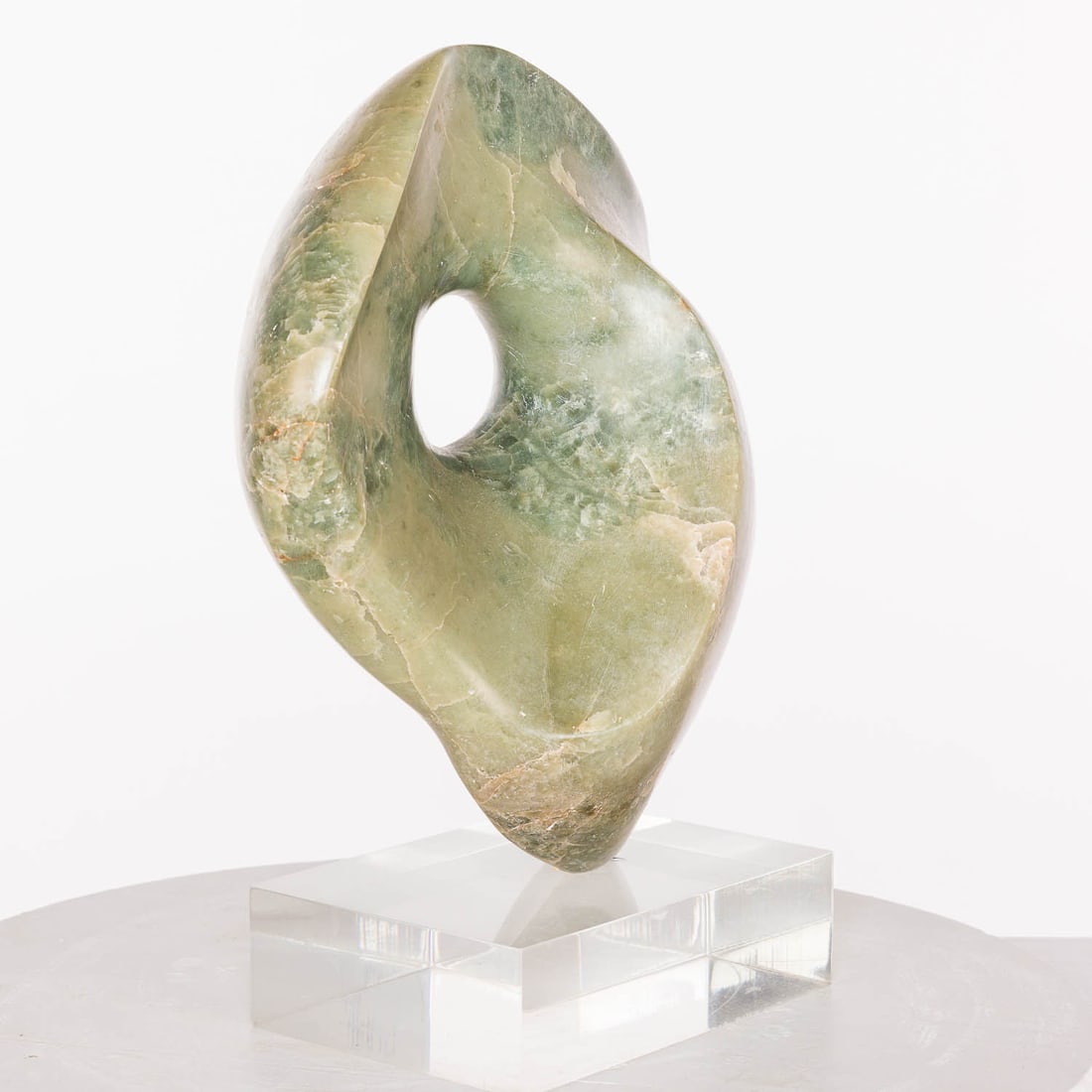 Abstract Green Stone Sculpture, Unsigned - 5