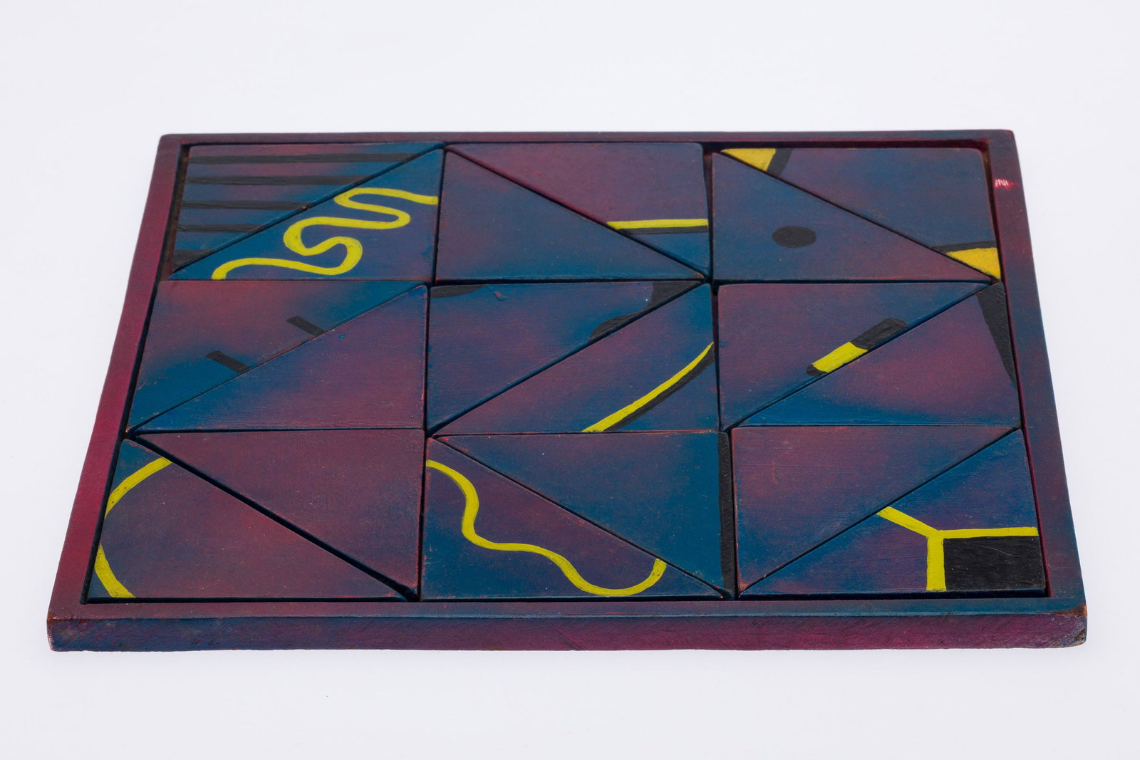 M. Parker, Painted Wood Tile Puzzle/Sculpture (1 of 9)