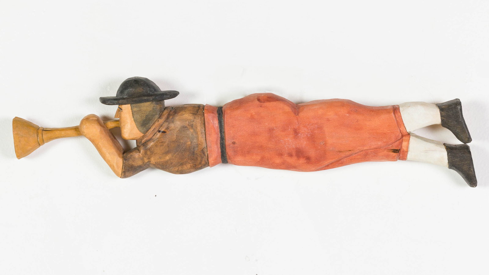 Roy Pace (TN, 1911-2011), Carved Wood Trumpeter (1 of 6)