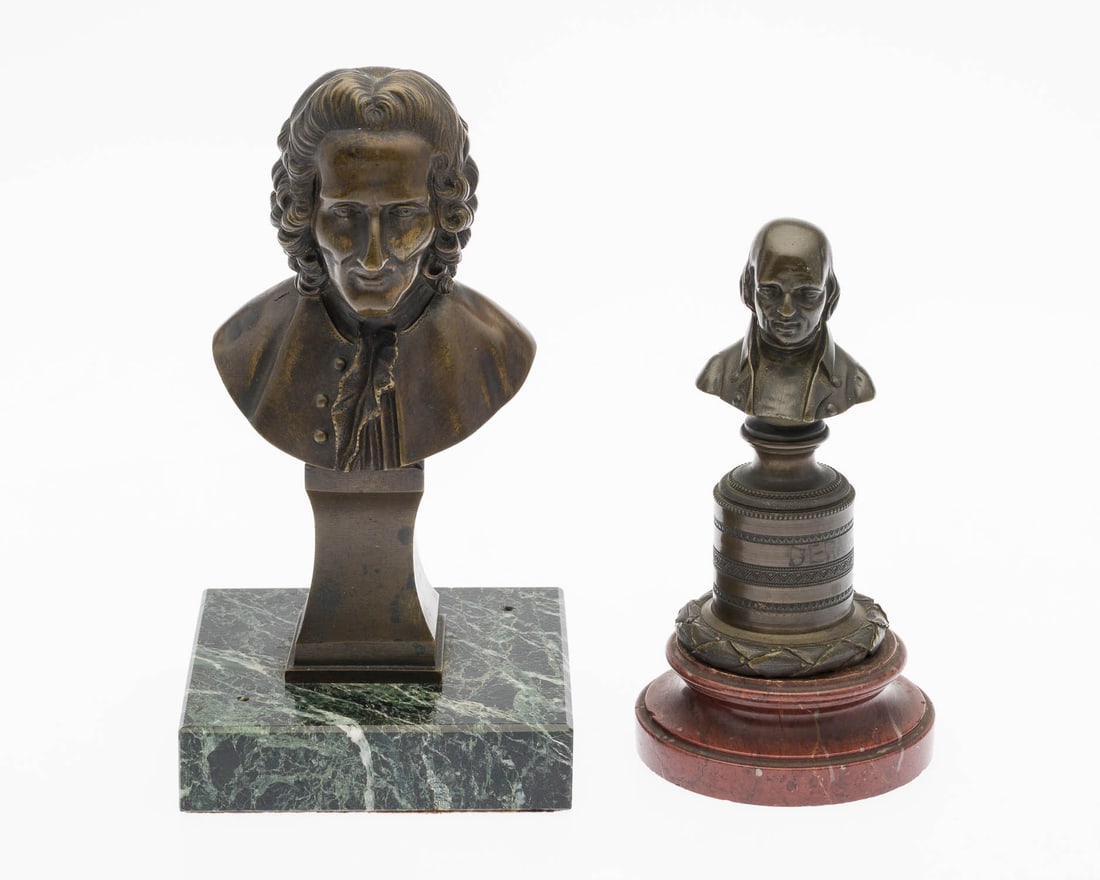 Bronze Bust of Voltaire and Bronze Bust of Beranger (1 of 9)