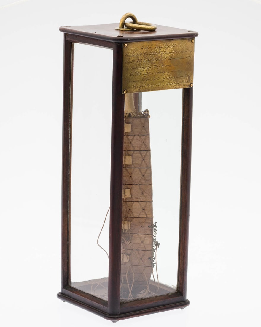 Rudder Model in Glass Case with Placard (1 of 8)