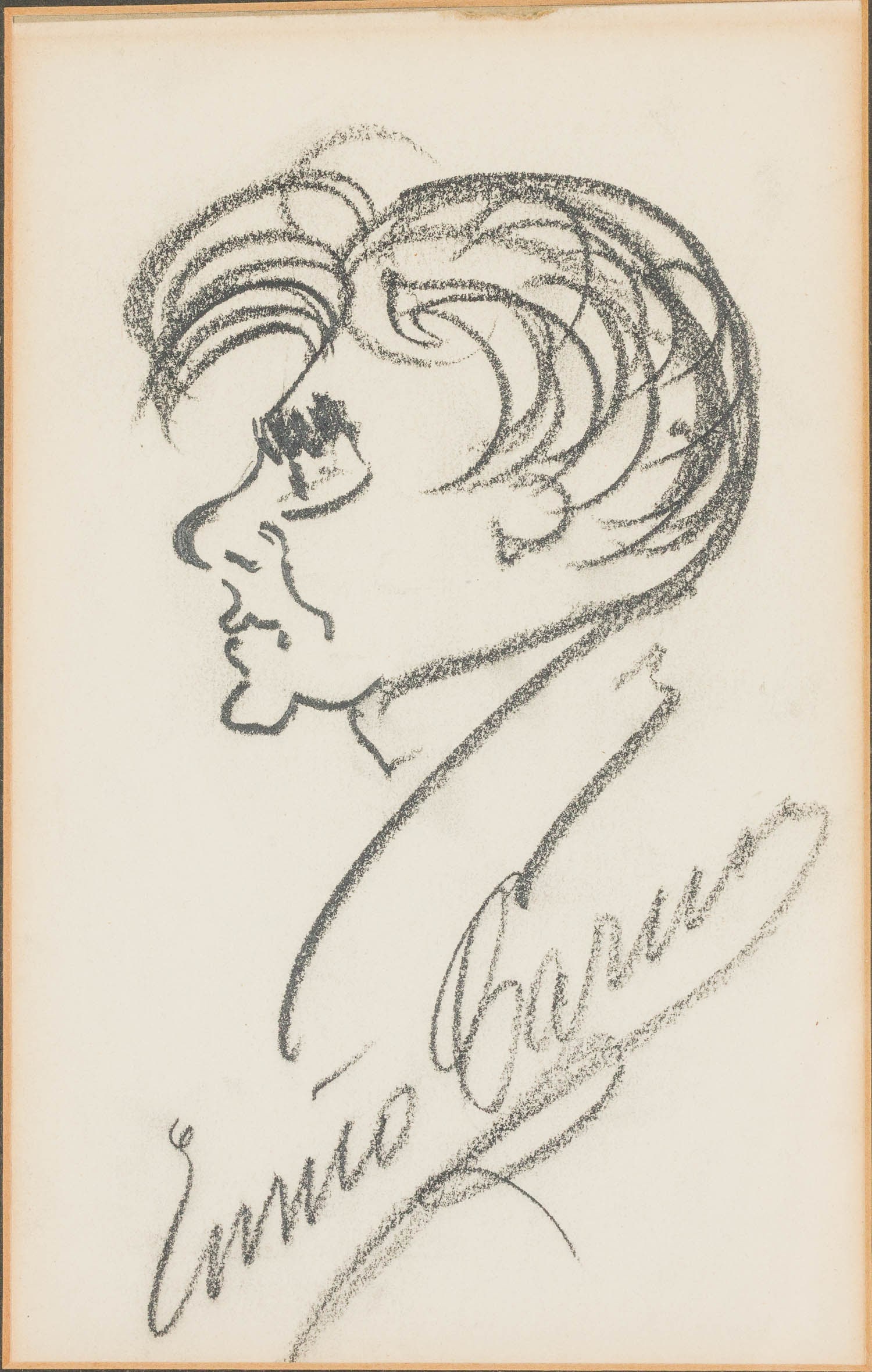 Enrico Caruso, Caricature of Heinrich Conried, 1910: Property of Bliss Hebert and Allen Charles Klein Description: Enrico Caruso (Italian, 1873-1921), Caricature of Heinrich Conried, c. 1910, Charcoal and Pencil on Paper, signed below, inscription