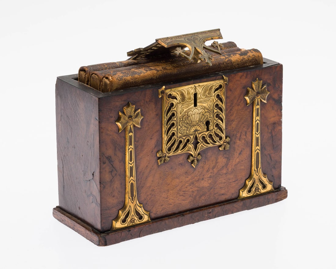 English Walnut Box Household Account Books, 19th C (1 of 10)