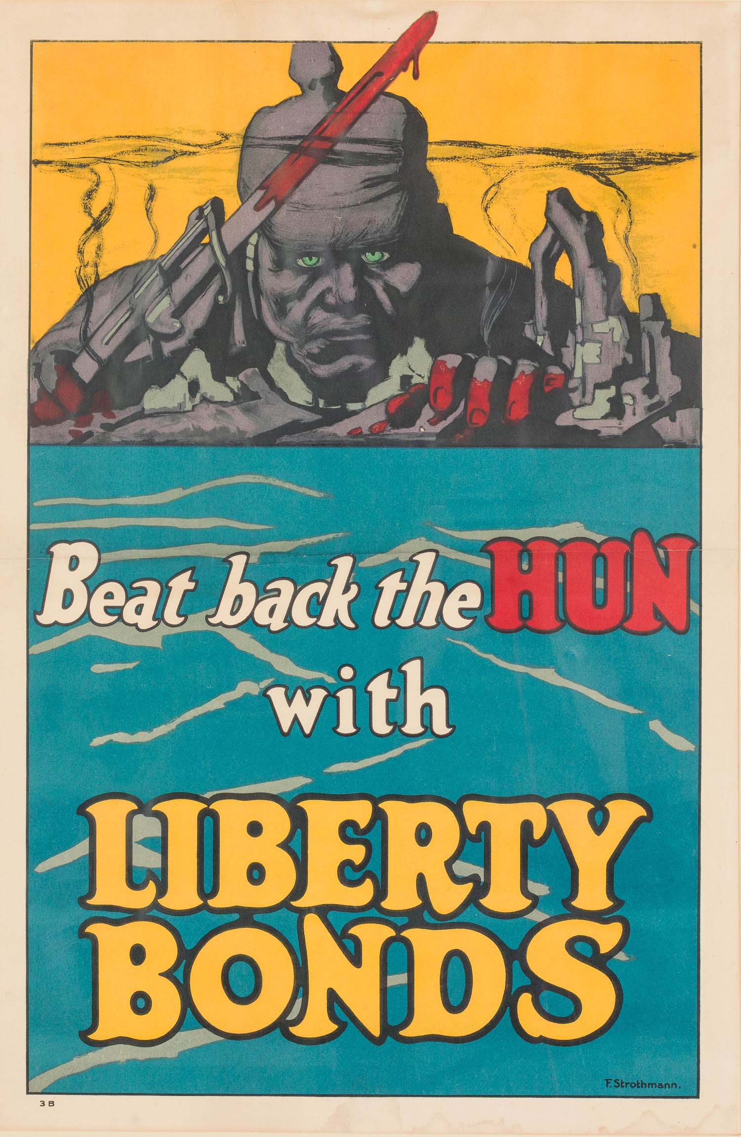 WWI Poster, Beat Back the Hun with Liberty Bonds (1 of 11)