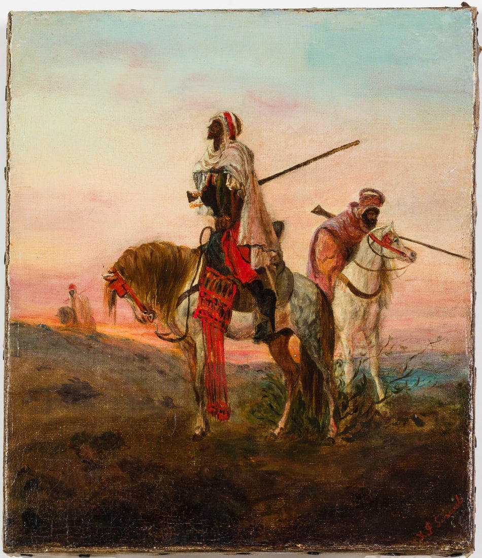 J. P. Schwab, Painting of Three Arabs, O/C (1 of 10)