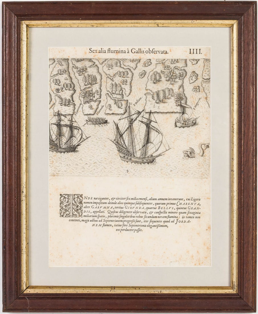 De Bry/Le Moyne, The French Discover 6 Other Rivers: Description: De Bry/Le Moyne, The French Discover Six Other Rivers, From Grand Voyages, Part II, 1591, Theodor de Bry (Flemish, 1528-1598) and Jacques Le Moyne de Morques (French, 1533-1588),