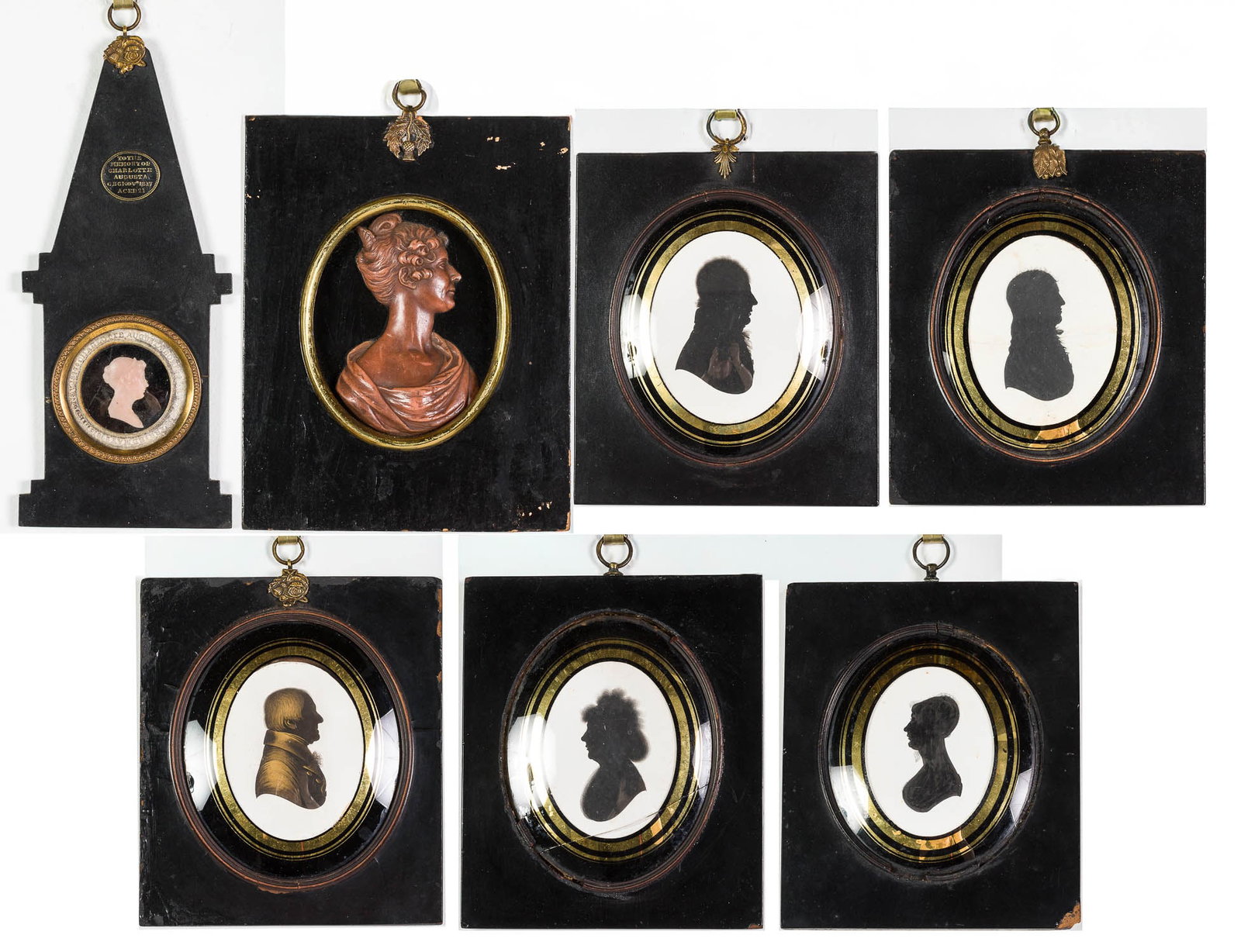 5 Silhouettes & 2 Wax Portrait Busts, 18th/19th C. (1 of 20)