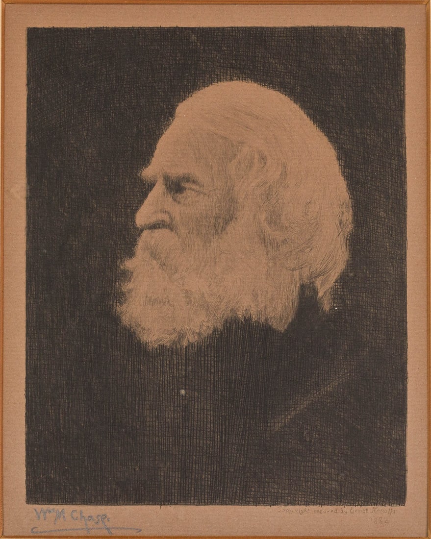 William M Chase, Henry Wadsworth Longfellow, Etching (1 of 11)