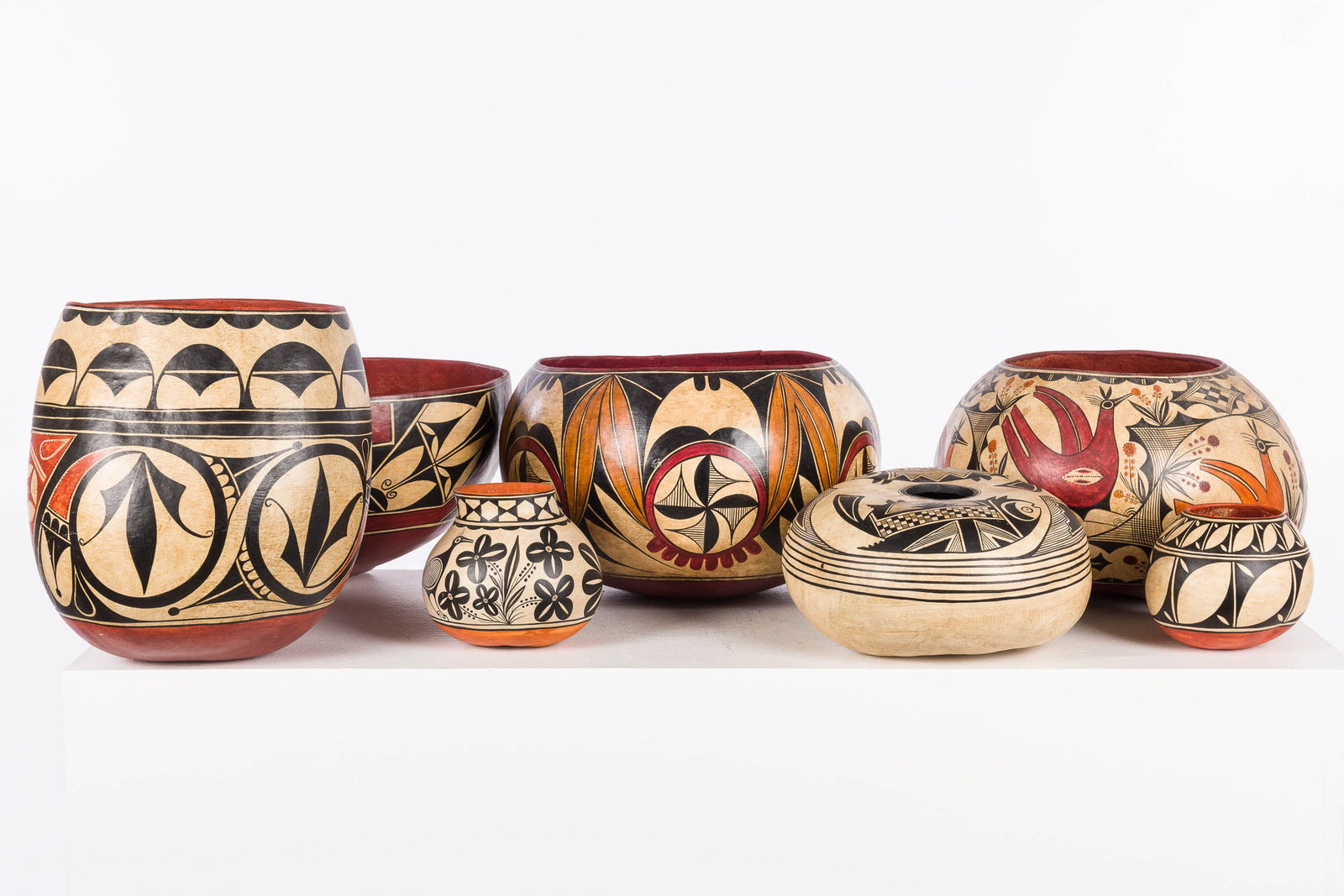 John Schaefer (NM, 20th C) 7 Signed Decorated Gourds (1 of 20)