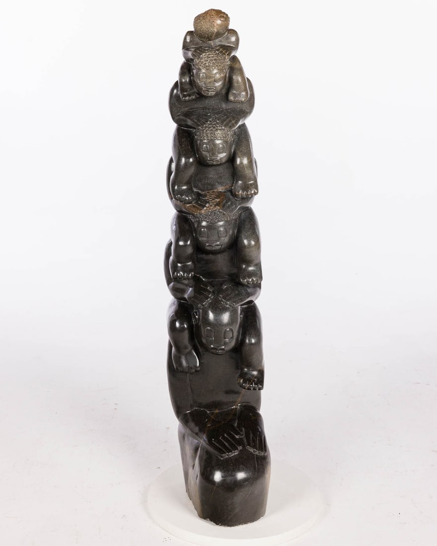 Jonathan Mhondorohuma ( b 1969), Reaching, Stone (1 of 9)