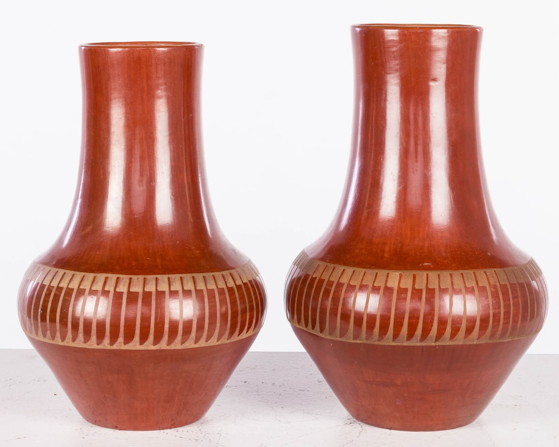 2 Maria Martinez & Santana Martinez Redware Vases (1 of 11)