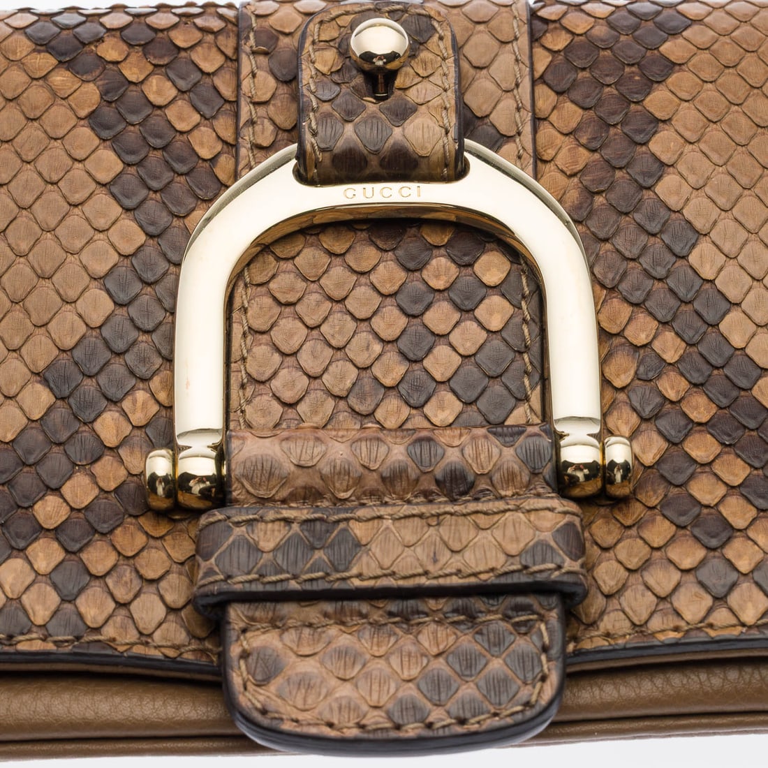 Gucci Greenwich Python Small Leather Clutch - 2
