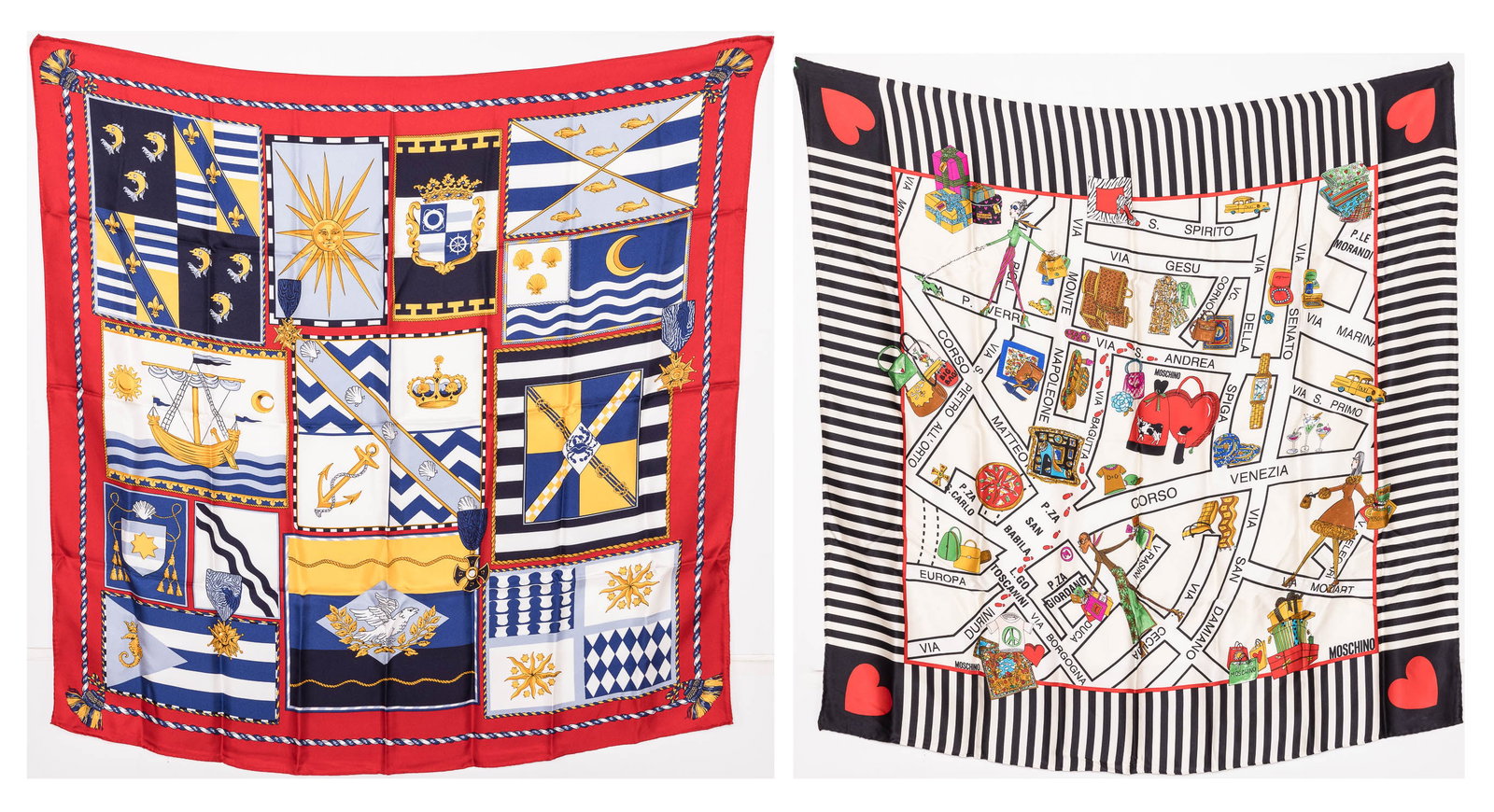Moschino Silk Scarf and a Wathne Silk Scarf (1 of 7)