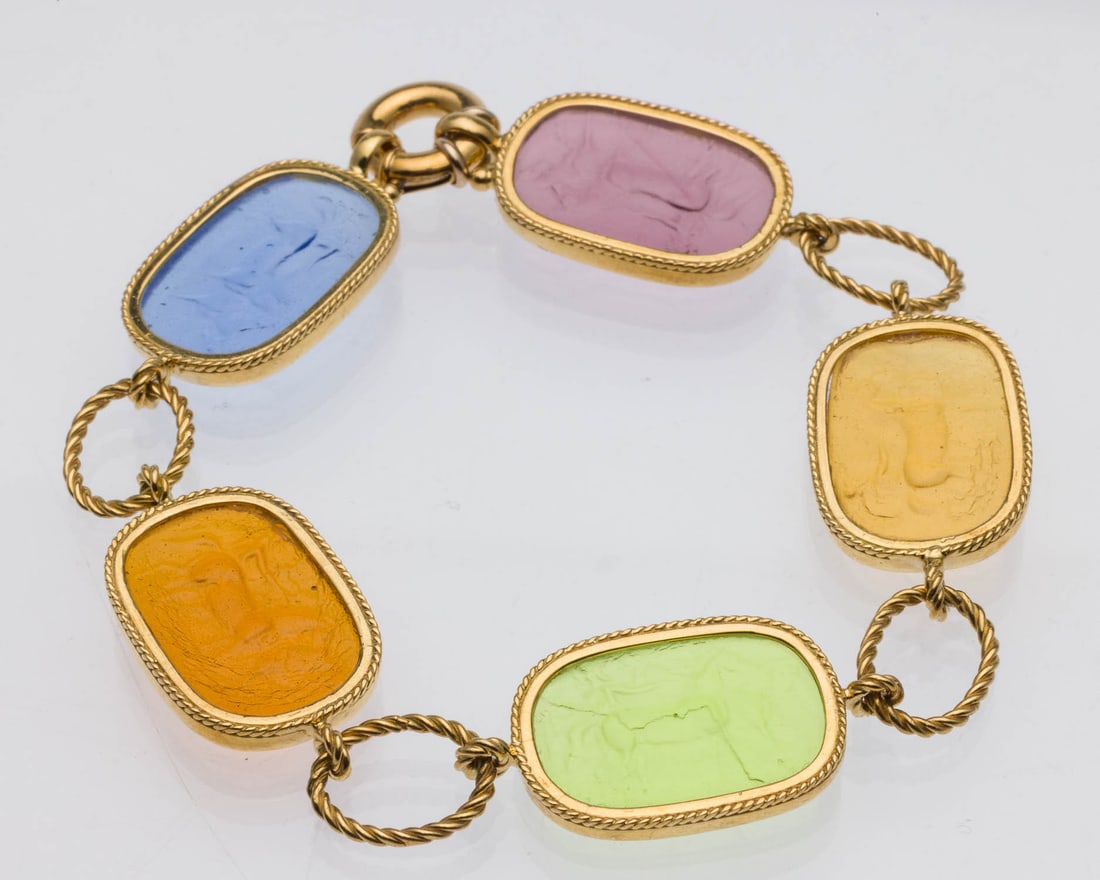 Tagliamonte 18K Gold and Etched Glass Bracelet (1 of 6)
