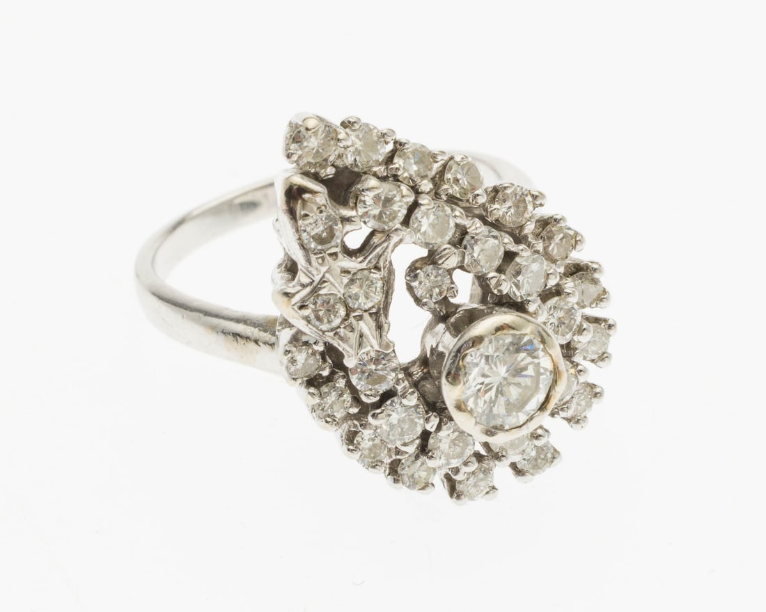14K and Diamond Cluster Ring, Size 7 (1 of 6)