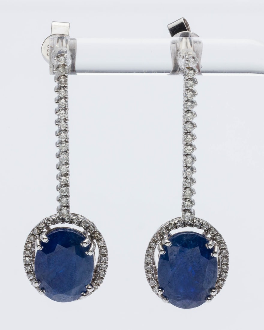 Burma Sapphire & Diamond 14K Drop Earrings, AGL Cert (1 of 6)