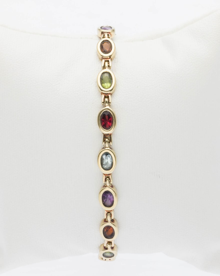 14K Gold and Multi Gem Bracelet (1 of 5)