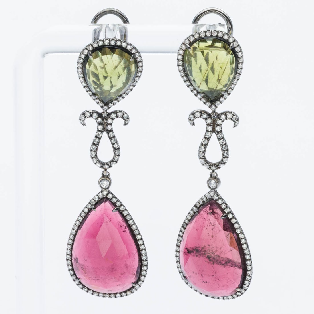 Pair of 18K Diamond and Tourmaline Earrings (1 of 6)