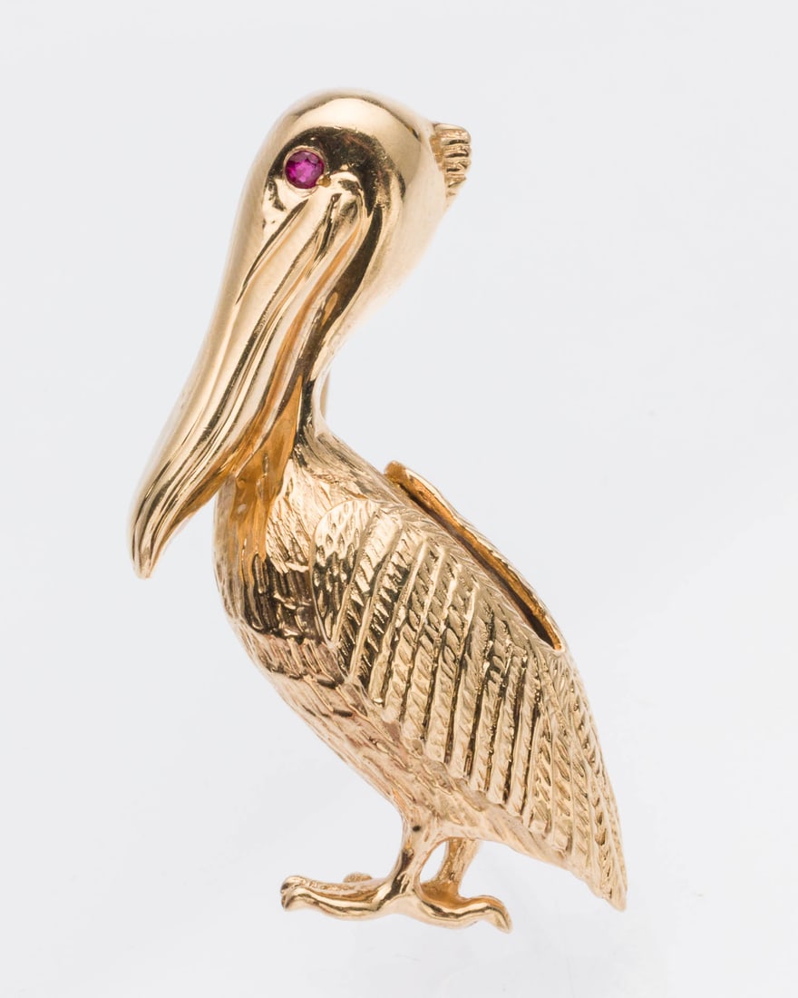14K Gold Pelican Pin (1 of 4)