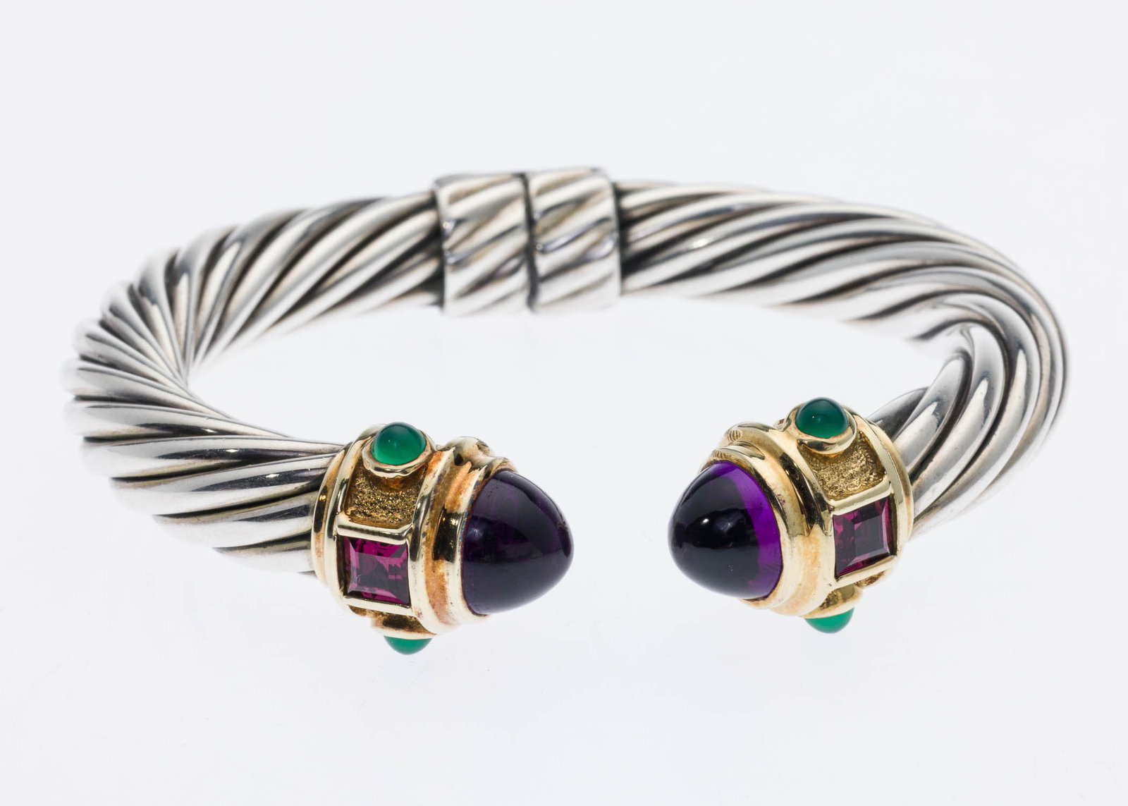 Yurman Sterling & 14K Multi Gem Cable Bracelet (1 of 9)