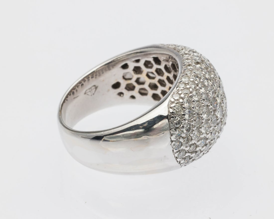 Diamond Pave 18K Ring, Size 8 - 3