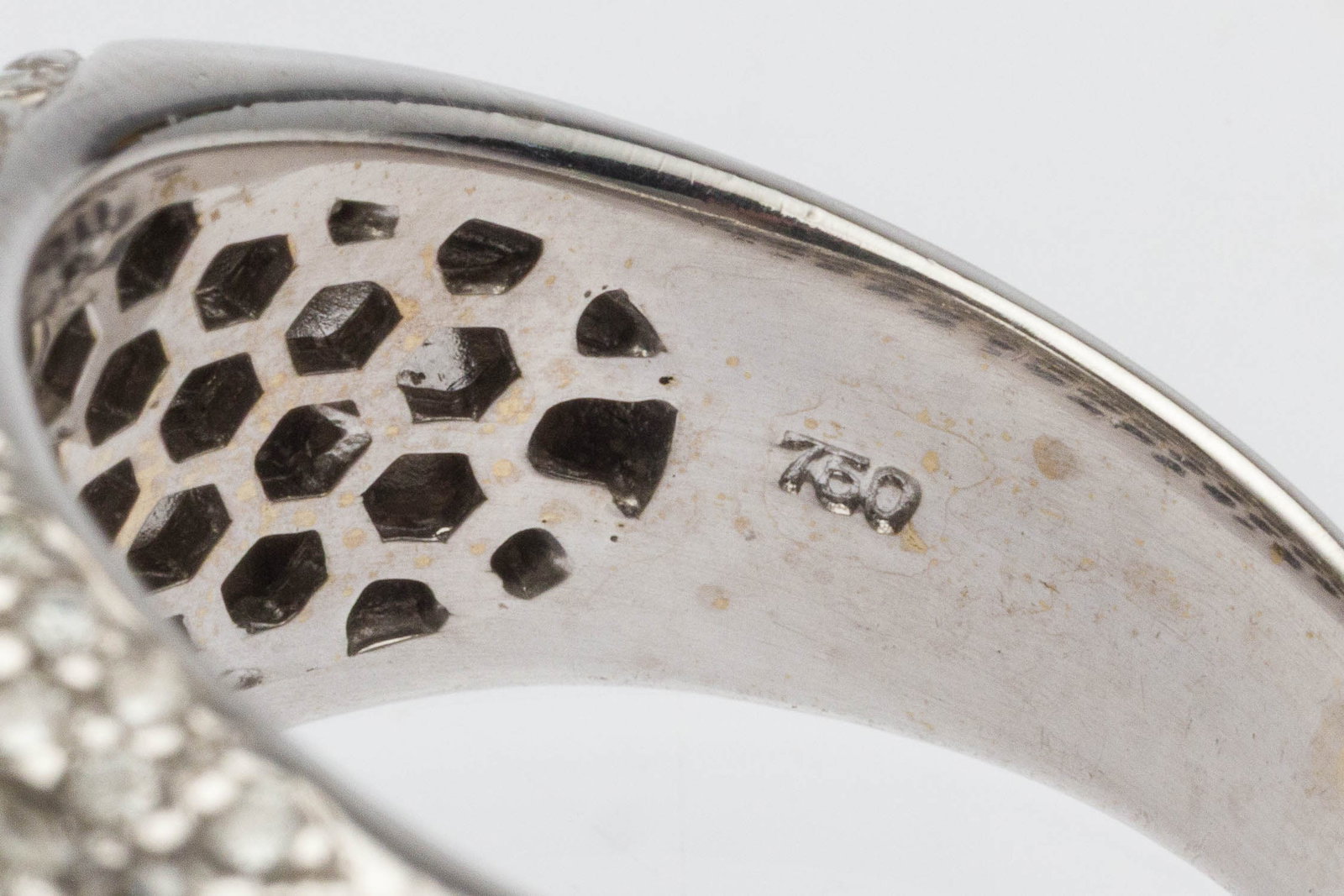 Diamond Pave 18K Ring, Size 8 - 5