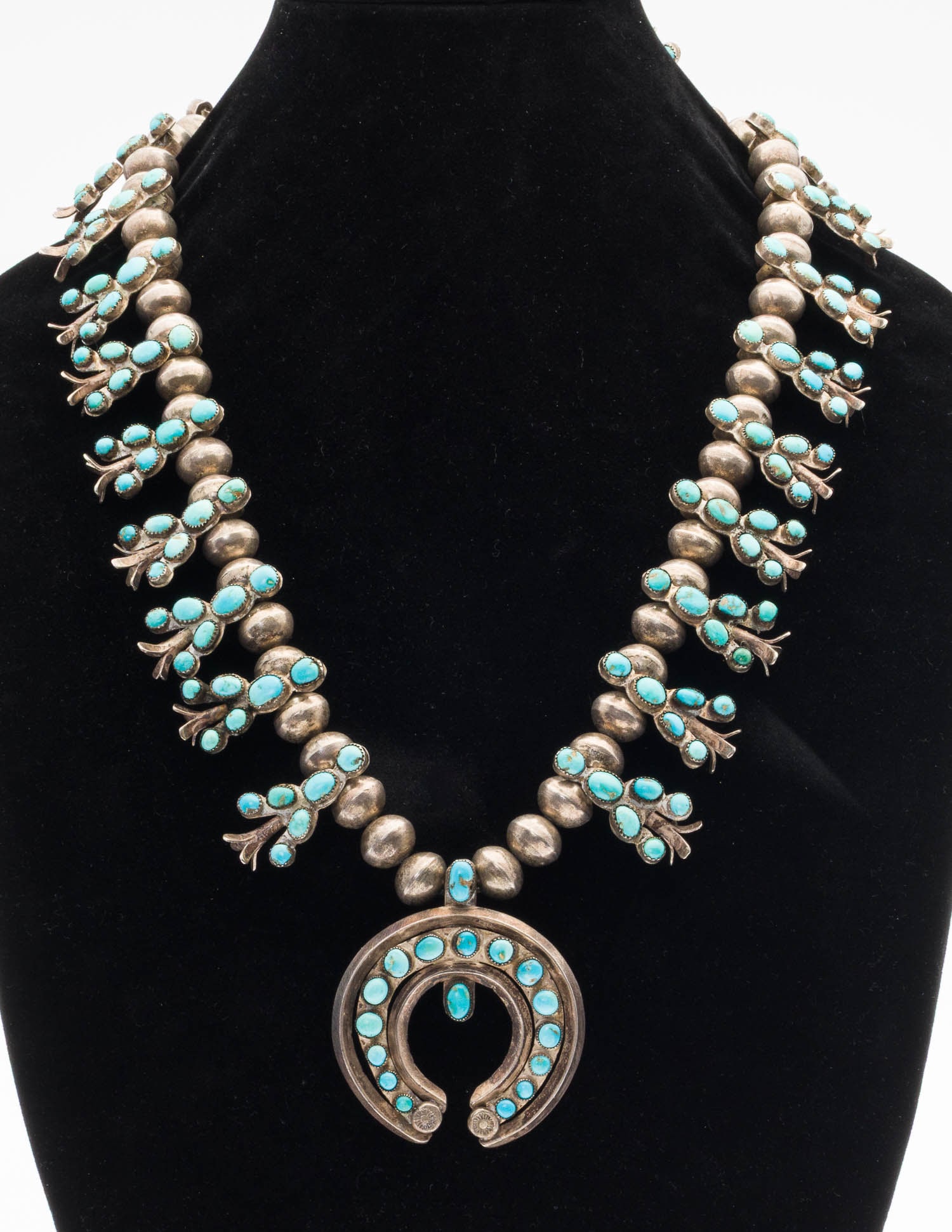 Native American Silver Squash Blossom Necklace (1 of 4)