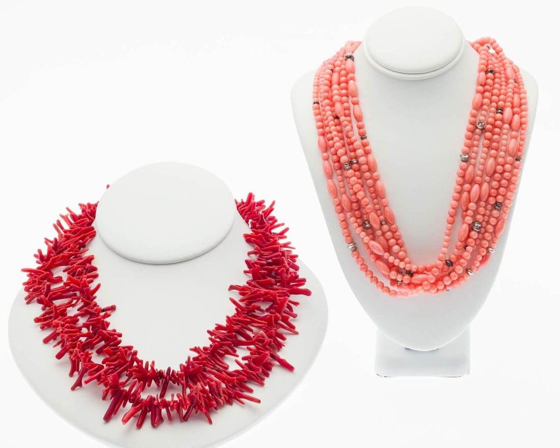 3 Coral Necklaces (1 of 8)