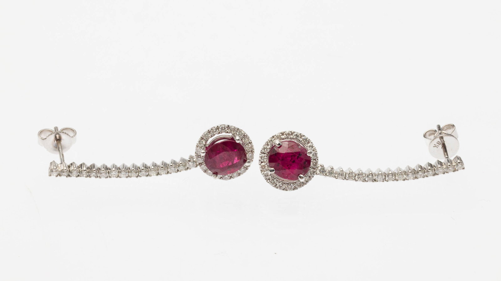 Ruby and Diamond 14K Drop Earrings - 2