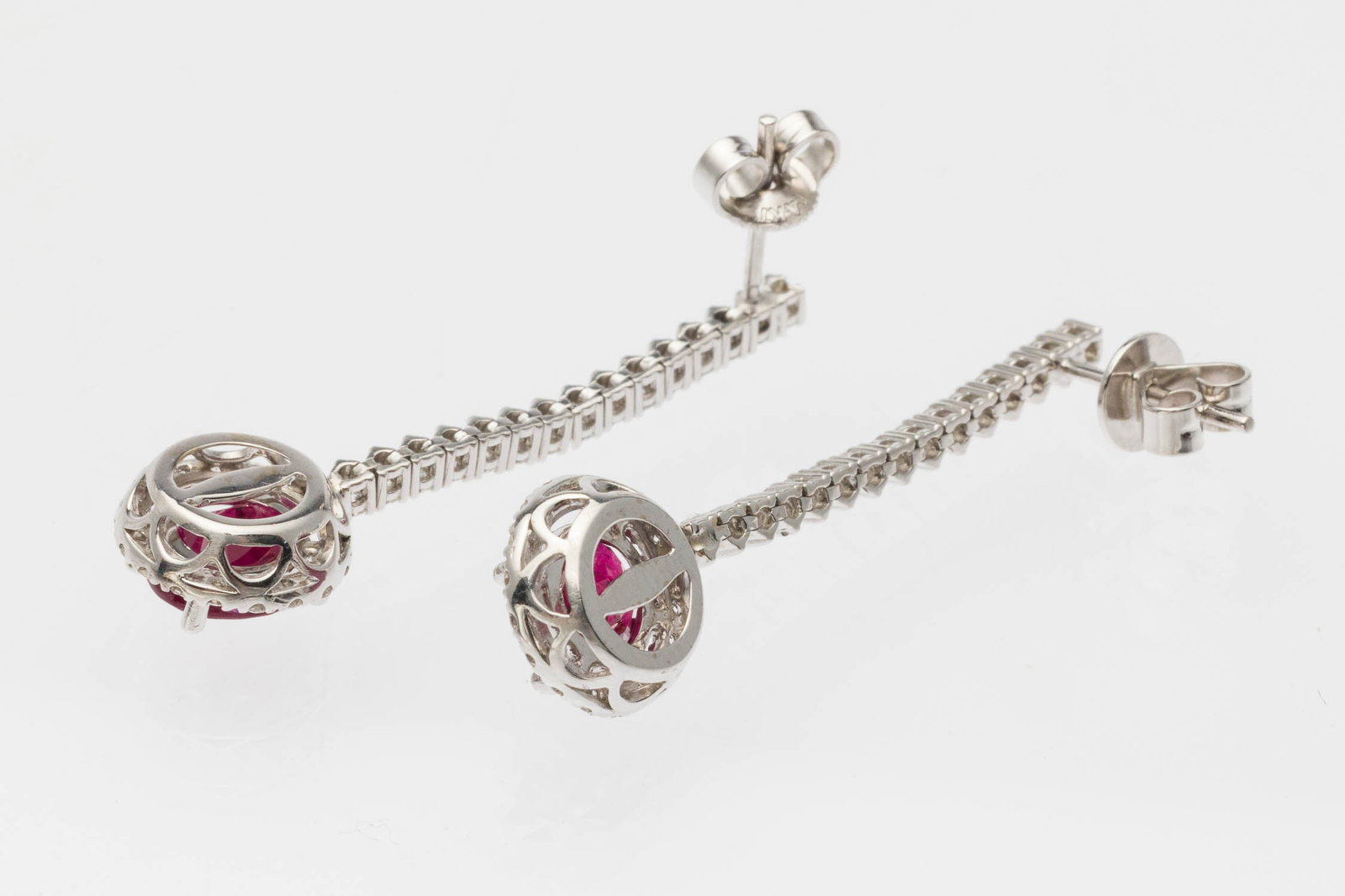 Ruby and Diamond 14K Drop Earrings - 3