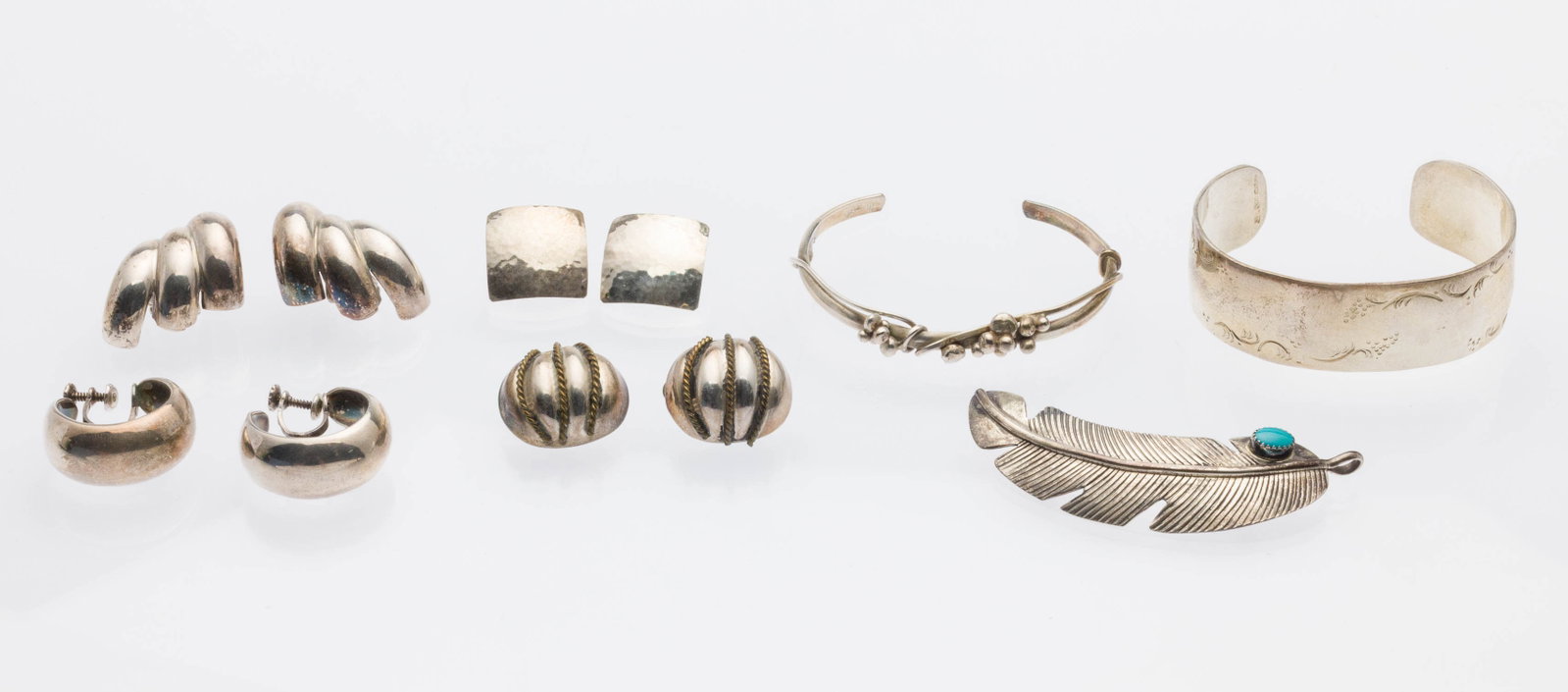 Mexican and Native American Sterling Jewelry, 7 pcs. (1 of 12)