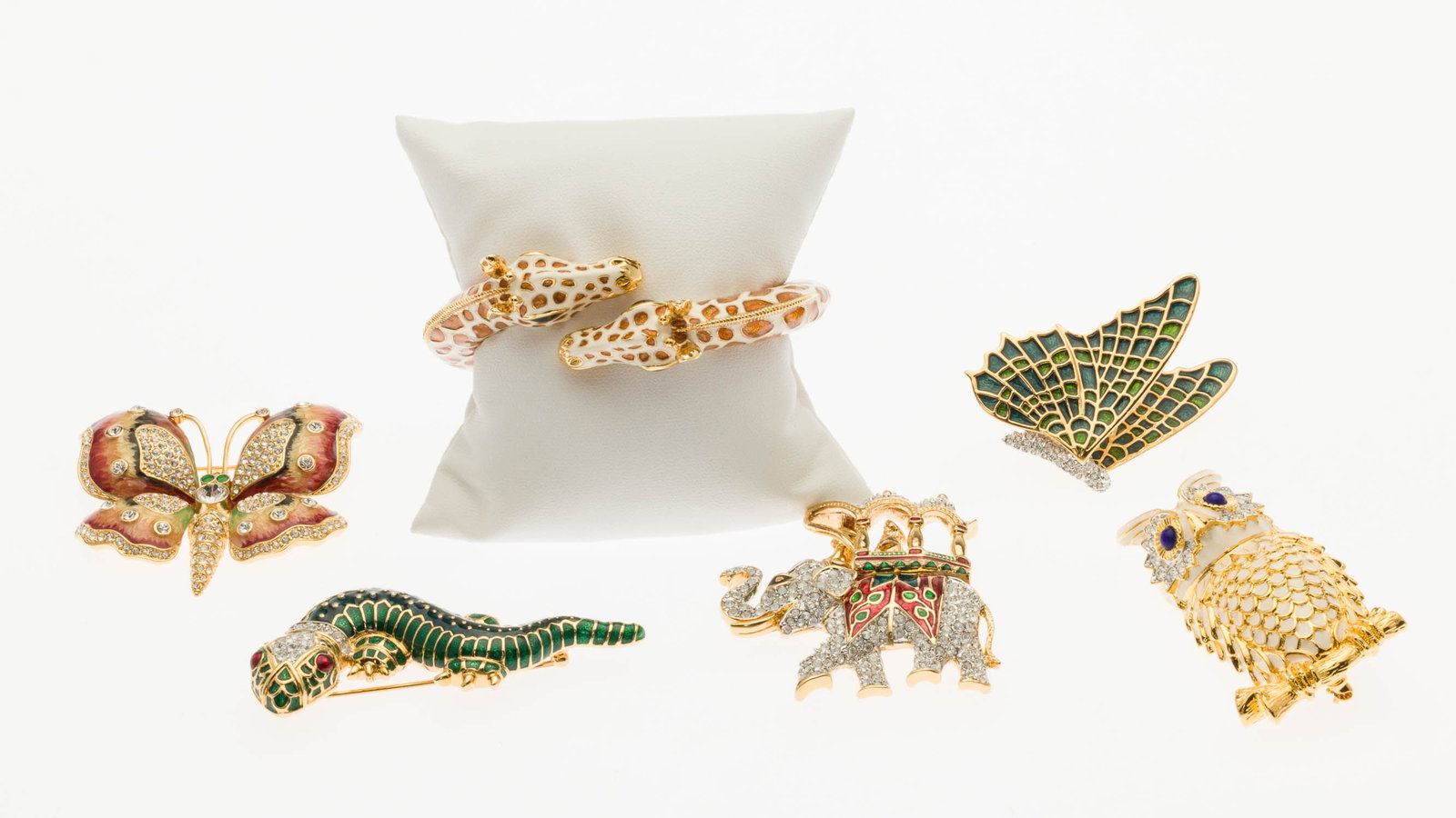 5 Kenneth Jay Lane Animal Brooches and Giraffe Cuff (1 of 10)