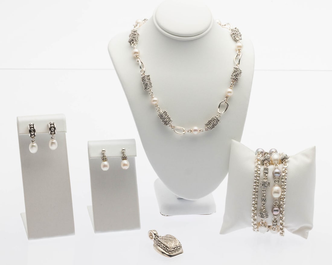 Michael Dawkins Sterling & Pearl Jewelry, 5 pcs (1 of 7)