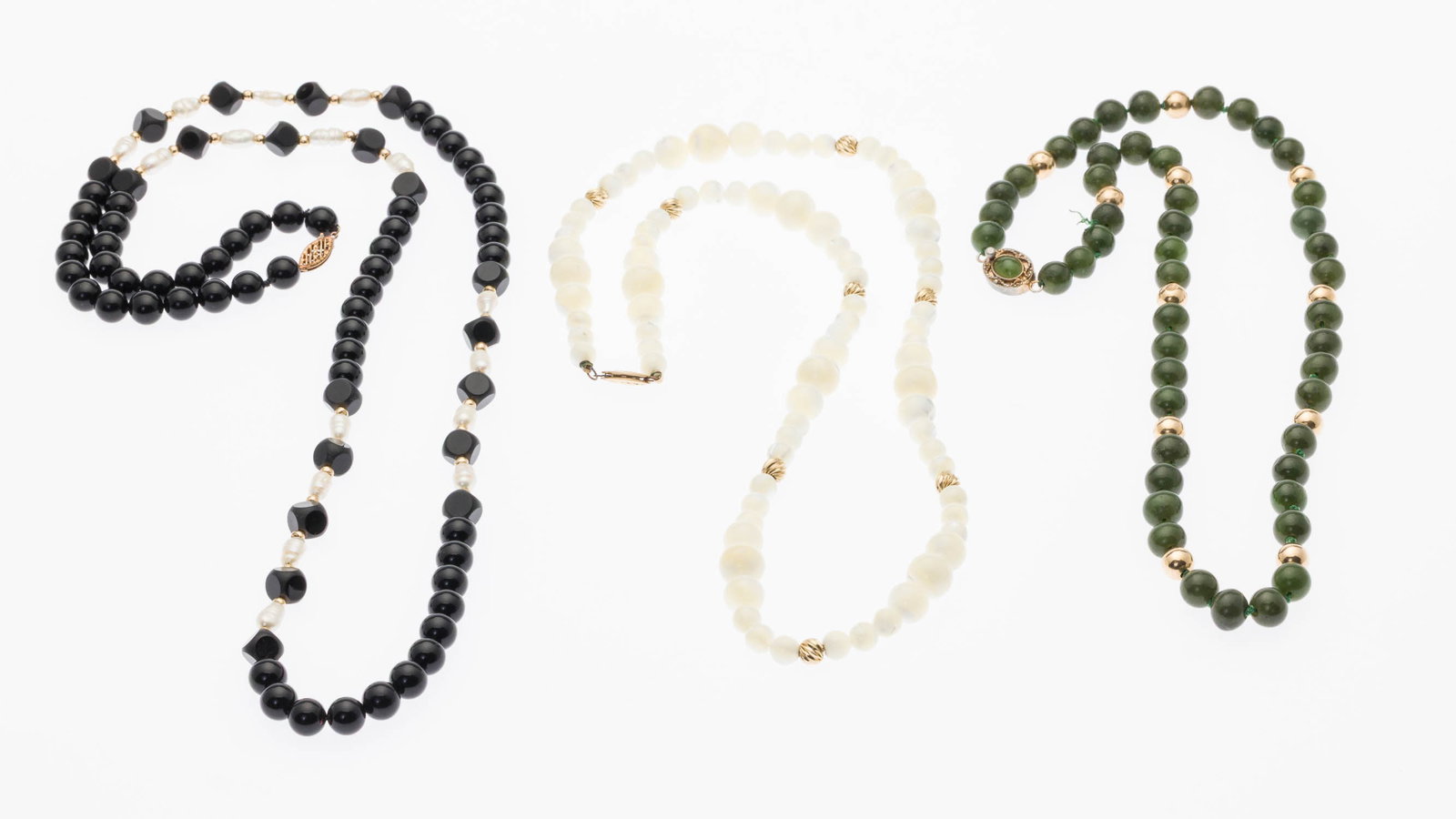 Three Beaded Stone Necklaces - 2
