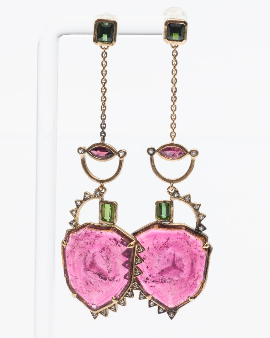 Pair of 9K Gold and Tourmaline Earrings (1 of 5)