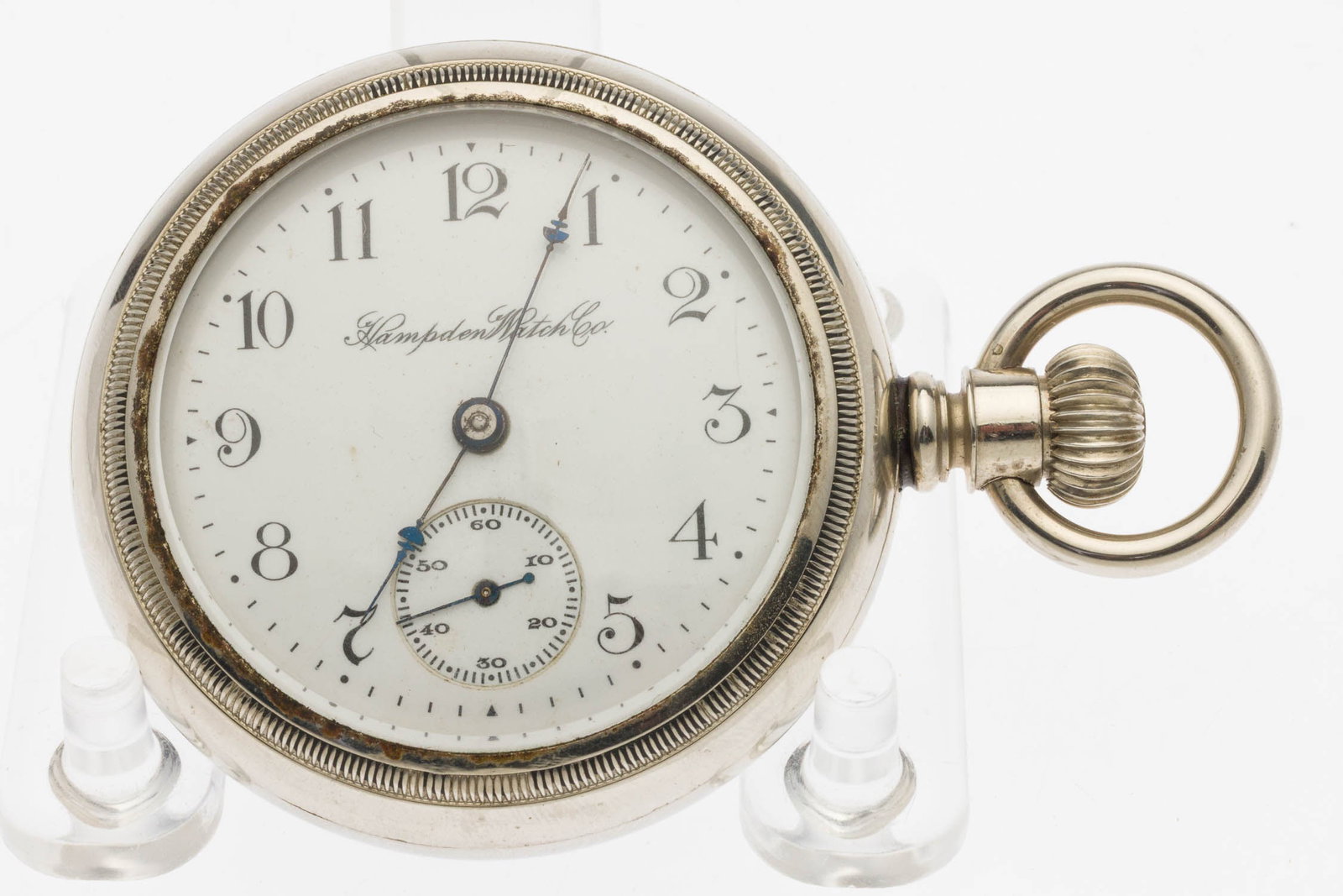 Hampden Watch Co. Railroad Pocket Watch: Property from a Private Collection, Jacksonville, FL Description: Hampden Watch Co. Railroad Pocket Watch, the white face with Arabic numerals and secondary seconds dial, marked 'Hampden Watch Co' in
