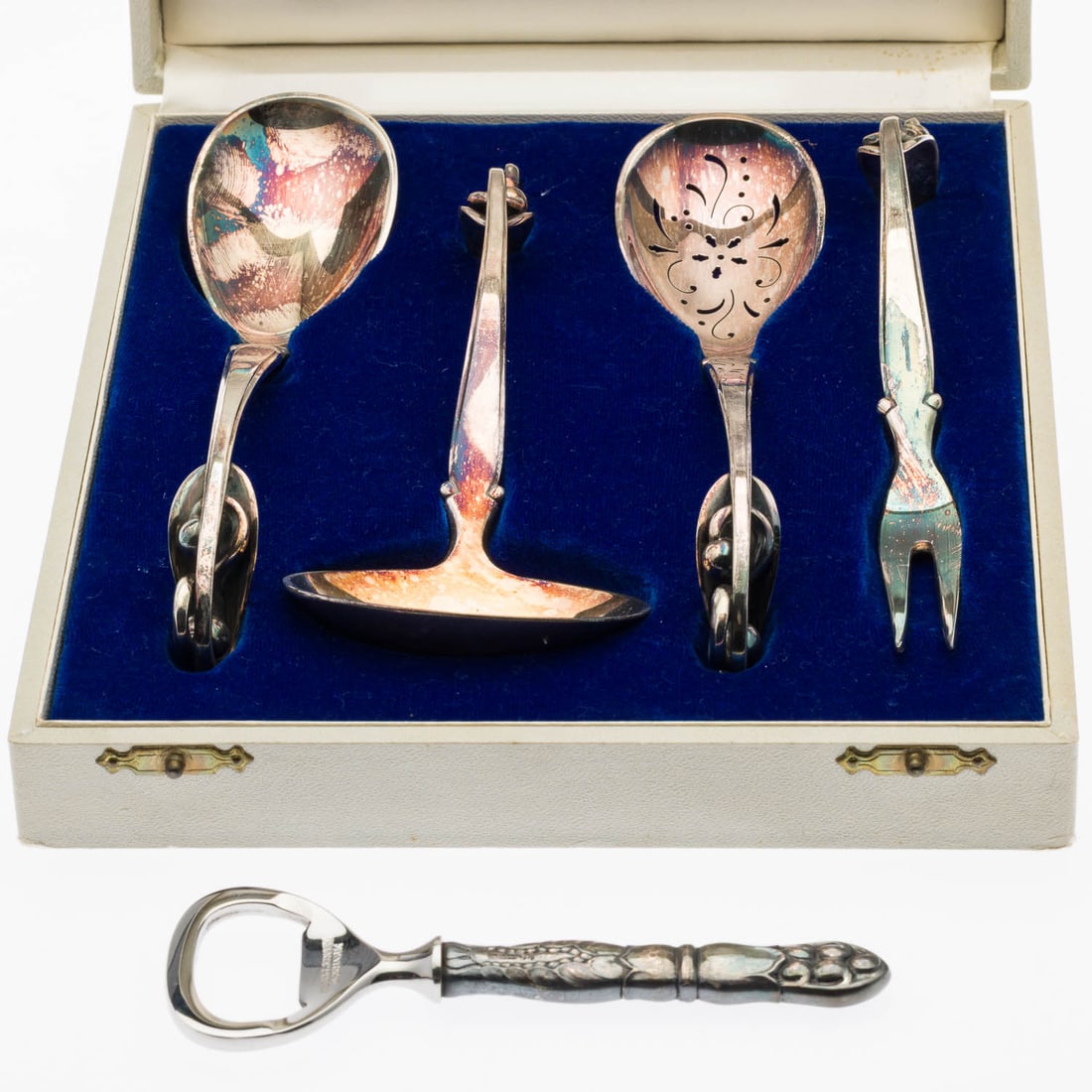 4 Danish Sterling Silver Serving Articles in Box (1 of 7)