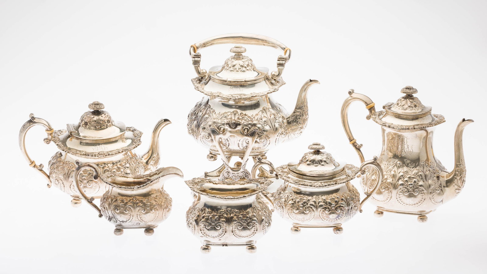 Gorham 6 Piece Sterling Repousse Tea and Coffee Set (1 of 15)