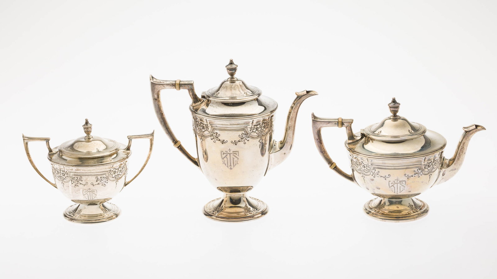 Black Starr & Frost Sterling Silver 3 Piece Tea Set (1 of 12)